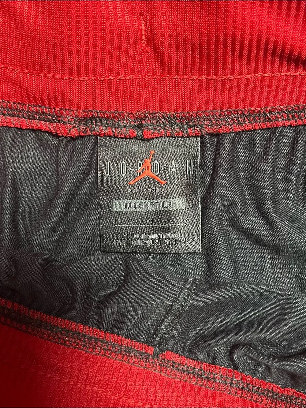 Jordan Red and Black Performance Shorts with Jumpman Label